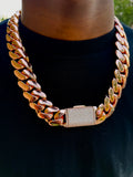 Diamond Lock Rose Gold Cuban